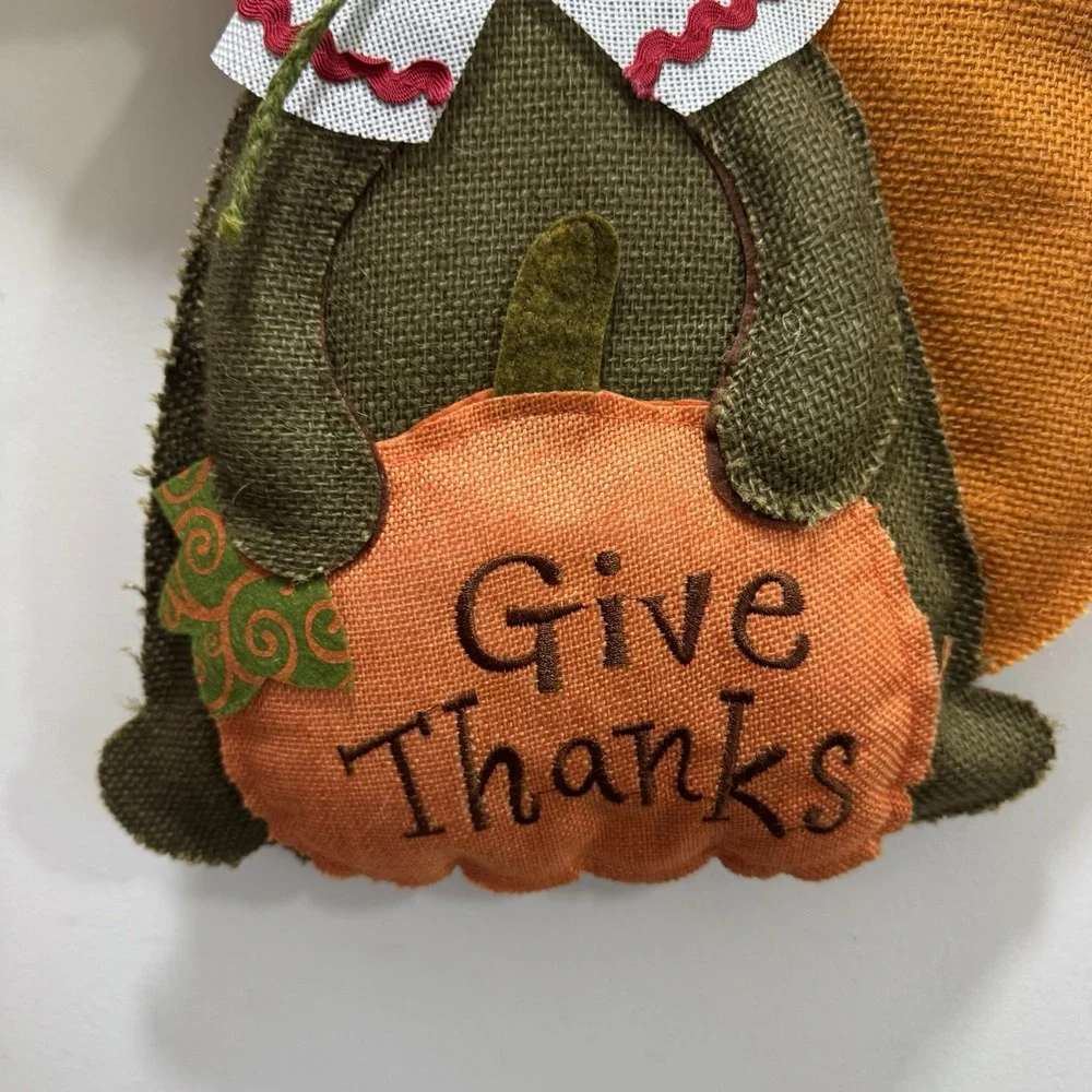 Fall Owl Fox Burlap Hanging Decor Thanksgiving Harvest Autumn Plush Set Of 3 24